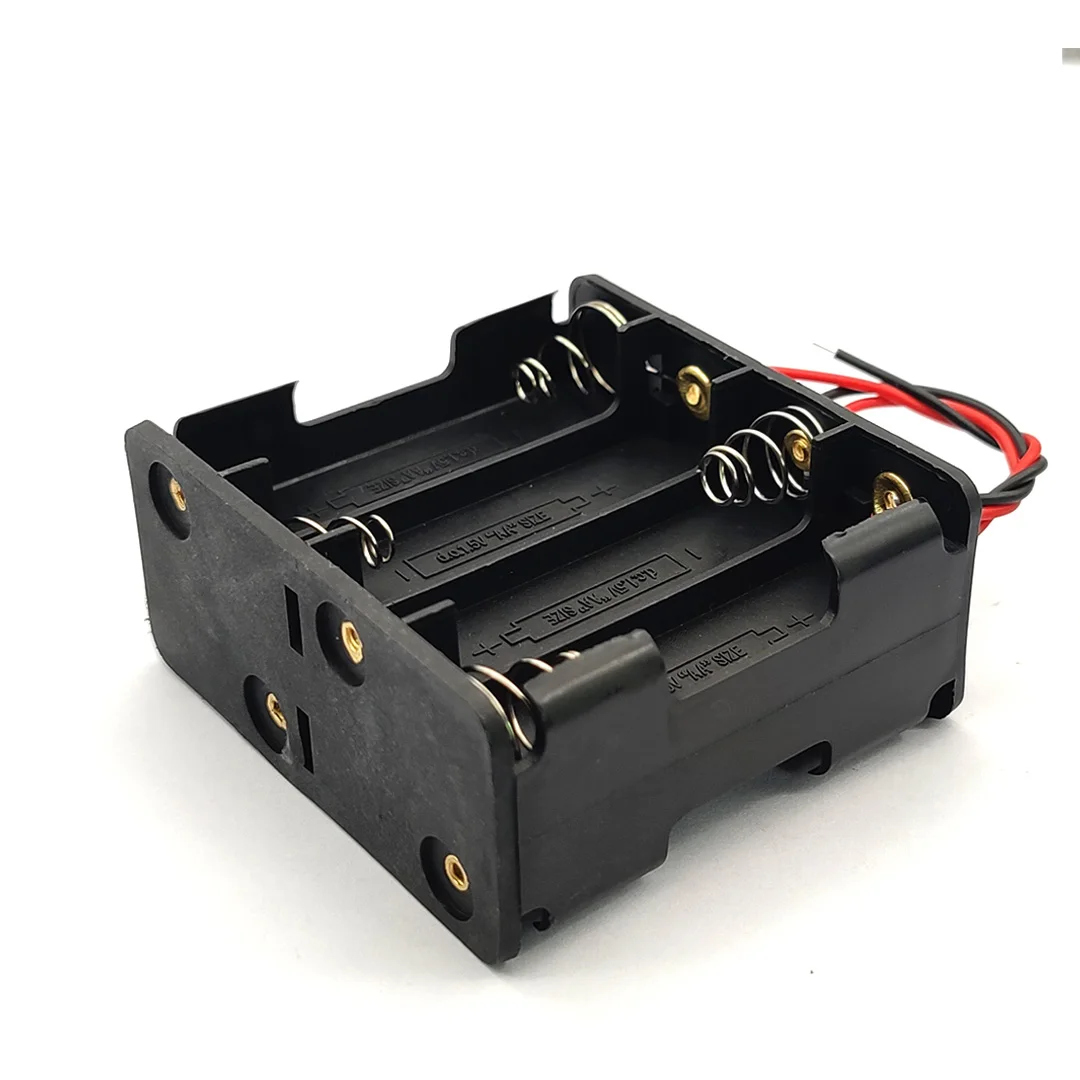 8 x 1.5V AA 12V Battery Storage Holder 8AA Battery Case AA Battery Box Battery Clip Slot Double Layer Back To Back With Cable