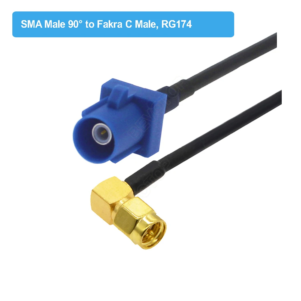 Blue Fakra C Male/ Female to SMA Male Plug RG174 Cable Car GPS Navigation Antenna Extension Cord RF Coaxial Pigtail Adapter