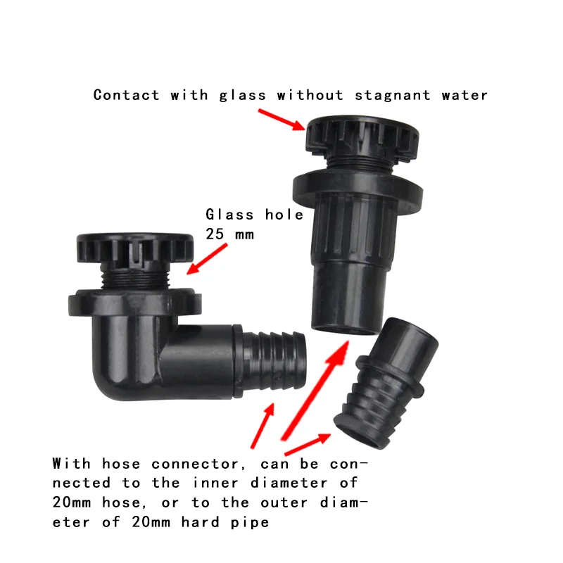 Pcv zbiornik wody drenaż złącze Fish Tank drenaż akwarium 90 stopni wylot wody Fish Tank stawy 20mm złącze węża 1 sztuk