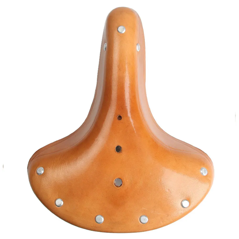 Retro Leather 3 Spring Seat Shock Absorption Cushion Cycling Universal Comfortable Replacement Old Style Classic Bicycle Saddle