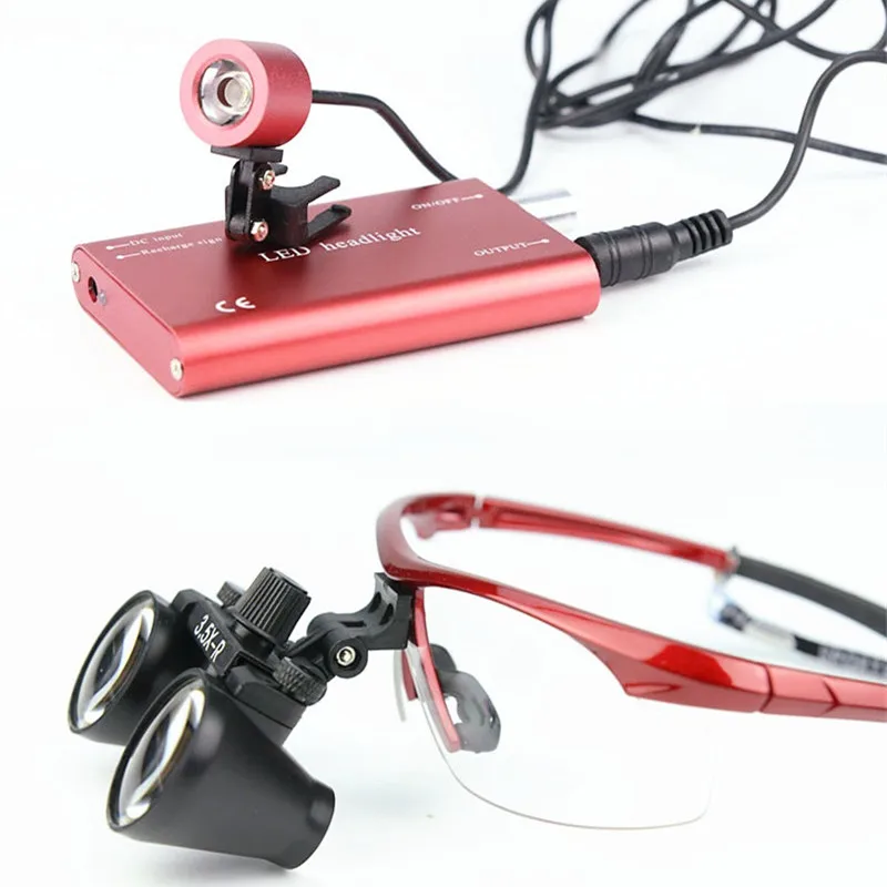 

2.5/3.5X Binocular Magnifier Medical Dental Surgical Loupes+3W LED Medical Headlight Headlamp