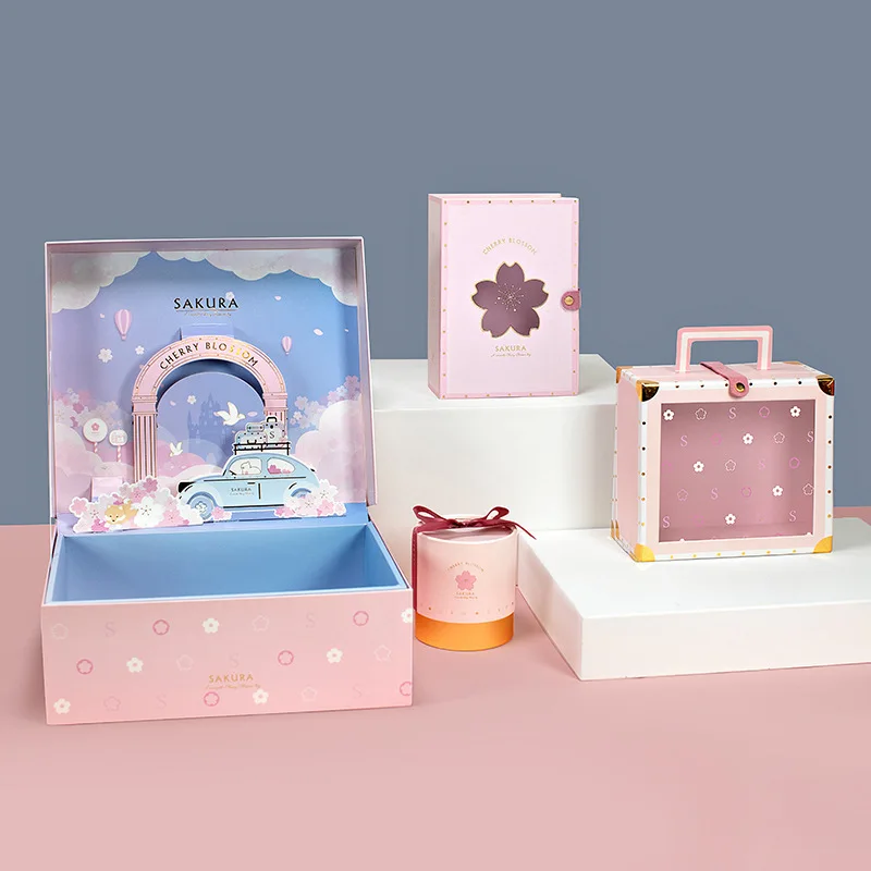 Pre-sale 2020 new cherry blossom Valentine's Day gift box packaging cosmetics skincare jewelry box Party Favors gift for Guests