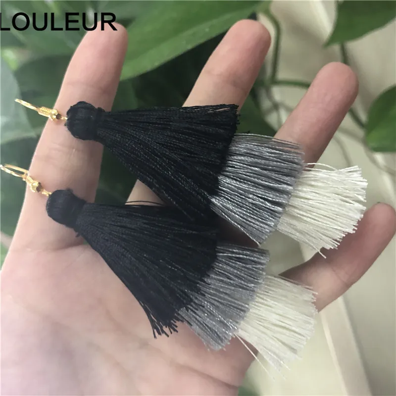 2020 3 Layered Bohemian Fransen Luxus Erklärung Quaste Ohrringe 2020 Boho Mode Schmuck Frauen Lange Tropfen Baumeln Ohrringe – Detail 16