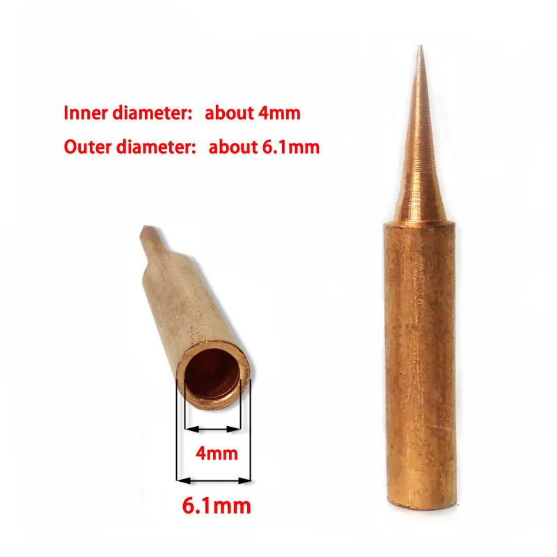 순수 구리 납땜 인두 팁 무연 납땜 팁, 900M-T-0.8D 1.2D 3.2D I SK SI 2C 4C 용접 헤드, BGA 납땜 도구