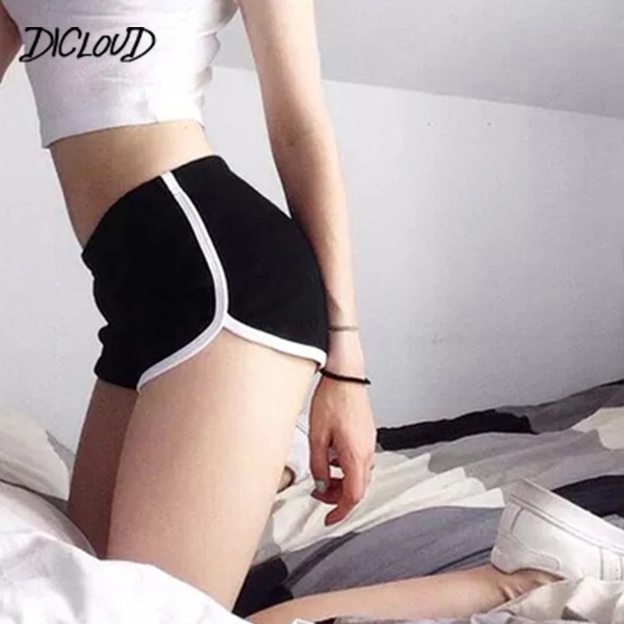 DICLOUD Fashion Stretch Waist Casual Shorts Woman High Waist Black White Shorts Harajuku Beach 2024 Sexy Short Women\'S Clothing