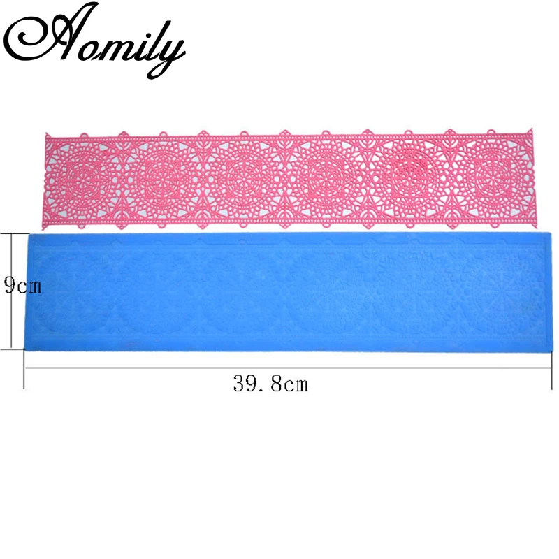 Aomily Geometry Lace Silicone Molds Wedding Cake Border Decoration Tool Fondant Cake 3D Mold Food Grade Mat Mould Baking Mould