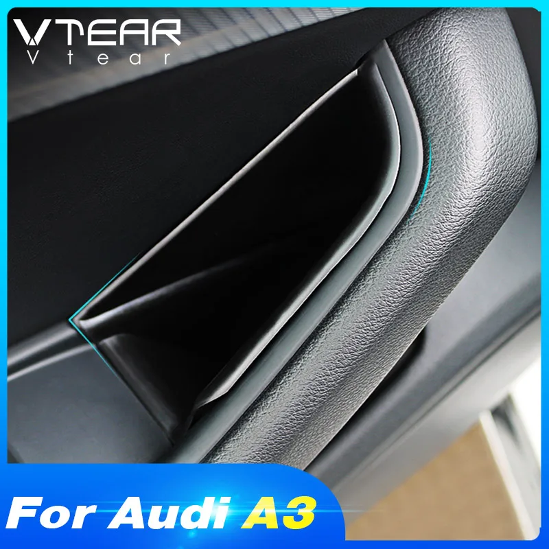 Vtear For Audi A3 8v Door Storage Box Car Door Handle Container Holder Pocket Stowing Tidying Cover Interior Accessories Parts