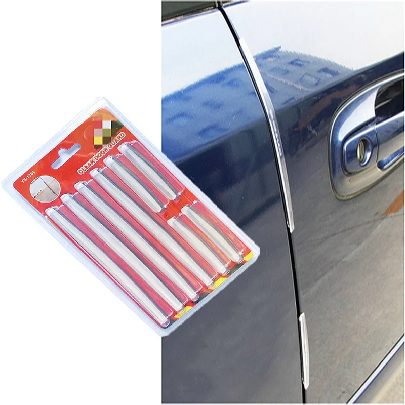 8 adet/takım araba kapı yan kenar koruyucu şerit oto SUV hurda koruma tampon kolu koruyucu kapak Sticker evrensel oto çıkartması etiket tampon araba