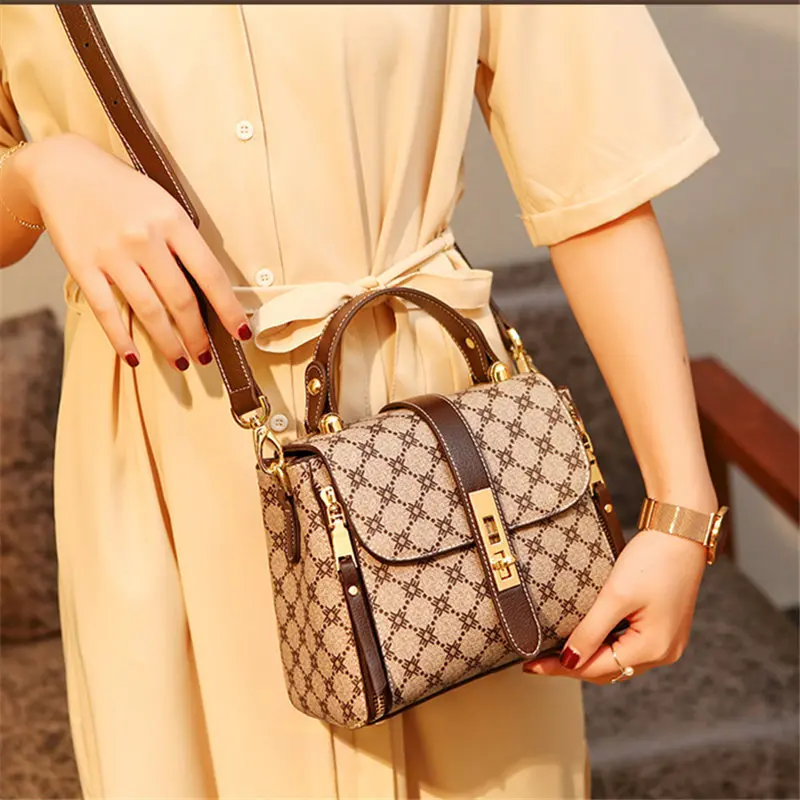 Women's Luxury Bags Crossbody 2024 Designer Fashion New Brand Small Handbag Female High Quality PU Leather Print Shoulder Tote