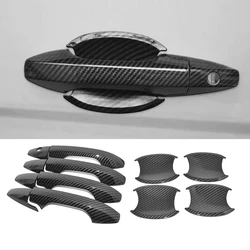For Honda CRV CR-V 2007 2008 2009 2010 2011 Carbon Fiber  Chrome Car Door Handle Cover Decor Trim Sticker Styling Accessories