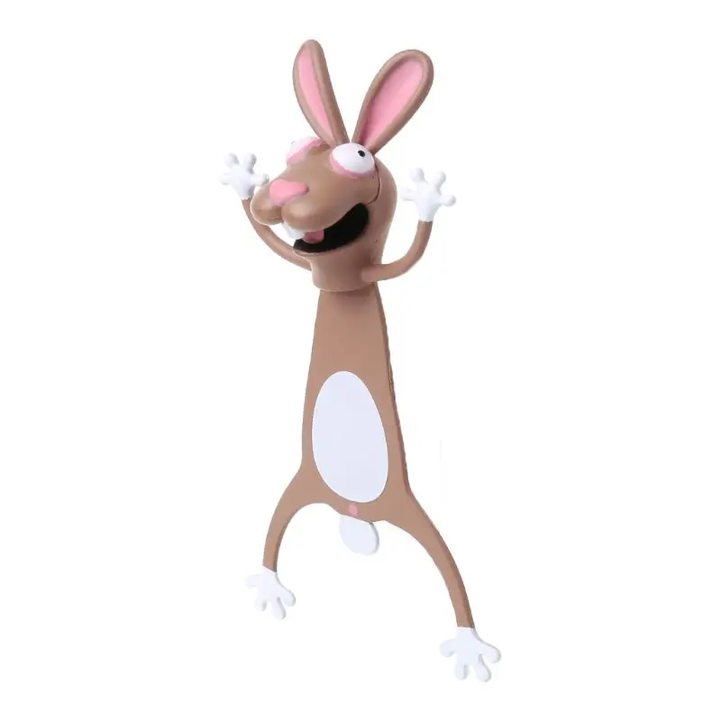 3D Stereo Cartoon Lovely Animal Bookmark Cute Cat Rabbit Funny Student Kids Gift 667C