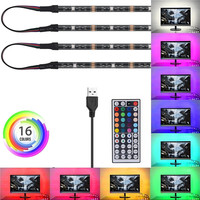 Non Waterproof 4X50cm 2x50cm+2x100cm 5V USB RGB LED Strip Light 5050 SMD LED Fairy Strip Light TV Back Lighting 44key Remote Kit