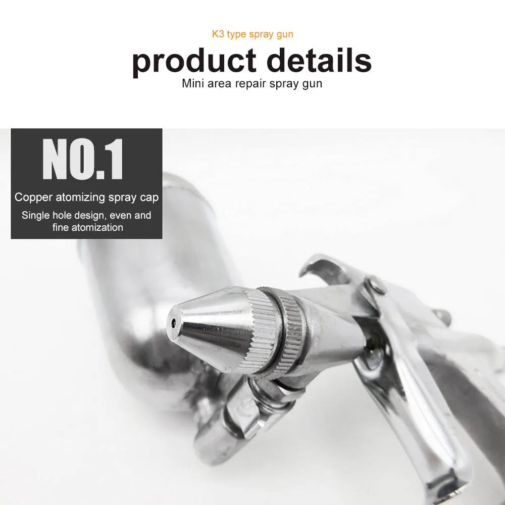 Air Spray Gun 125ml Aluminum Alloy Paint Sprayer Hand Manual Spray Gun Nozzle Pneumatic Paint Sprayers Car Repair Tool Kits