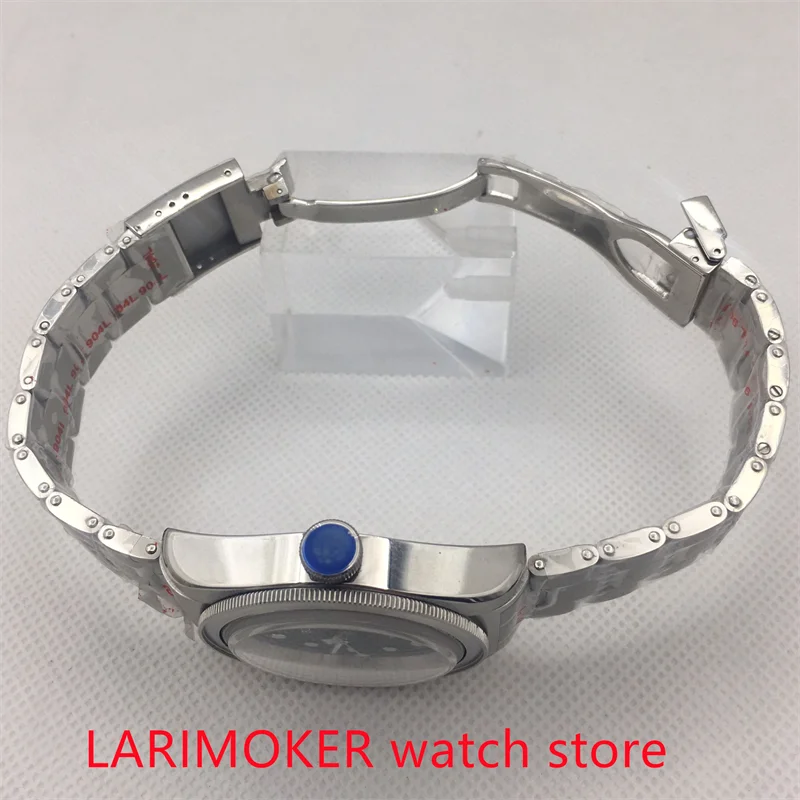 Bliger-reloj mecánico para hombre, pulsera de acero inoxidable con superficie de cristal de zafiro NH35, movimiento japonés, 41mm, esfera negra, Gre