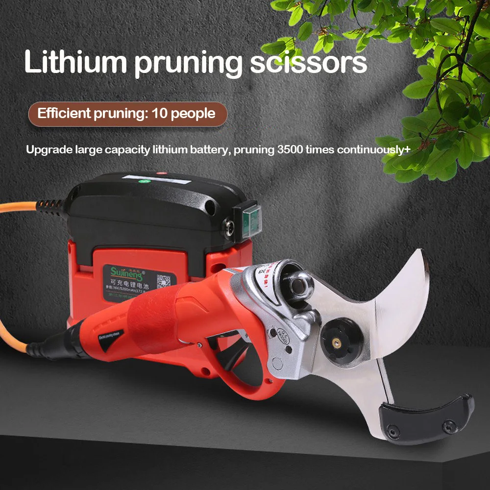 New Electric Pruning Shears with Li-ion Battery Knapsack Garden Shears SK5 Blade Power Tools Cordless Electric Scissors