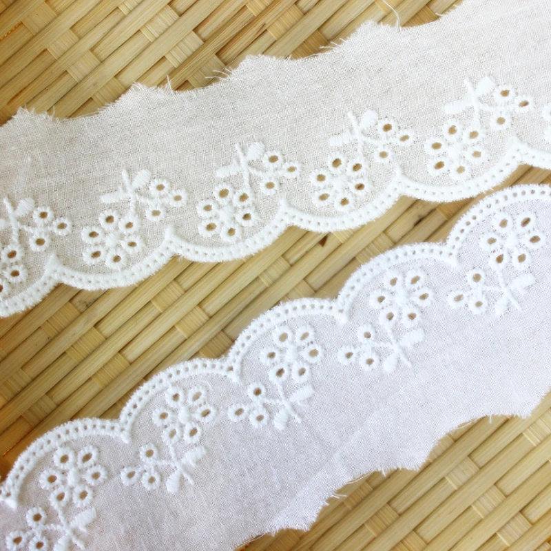 Cotton Embroidery Lace Trim, Patchwork Needlework, Sewing Accessories, Clothes Decoration, Garment Material 591, 4cm, 28Yards