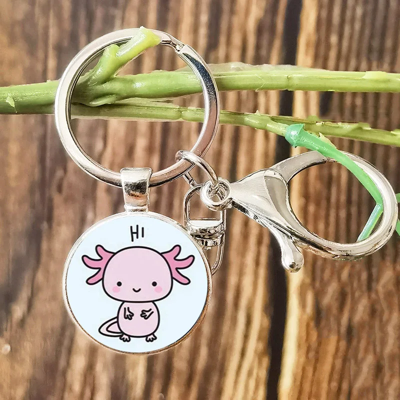 Hợp Thời Trang Kawaii Axolotl Móc Khóa Vòm Kính Thiết Kế Hình Thú Tôm Hùm Khóa Mặt Dây Chuyền Móc Khóa Chất Lượng Cao Móc Khóa Cho Bạn Bè Quà Tặng