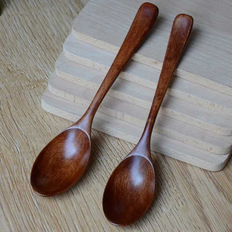 Cuchara de madera de bambú para cocina, utensilio de cocina, herramienta para sopa, cucharadita de Catering para niños, utensilios para sopa de arroz, gran oferta