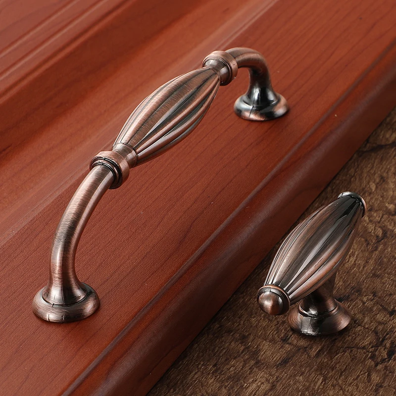 WV Classic Red Bronze Zinc Knobs Handle for Kitchen Cabinet Storage Dressers Door Cupboard Wardrobe Furniture Drawer Pulls Hardw