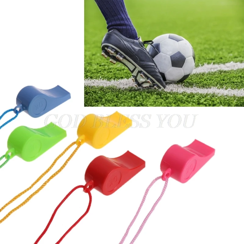 24Pcs Color Plastic Cheer Sports Basketball Soccer Ball Fans Referee Whistle Drop Shipping