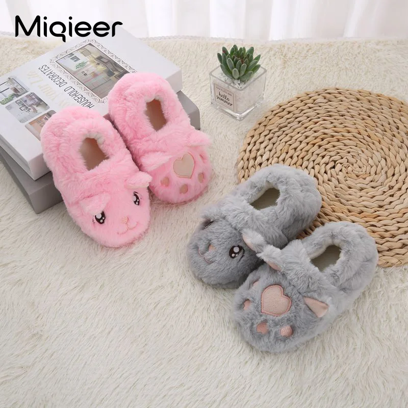 Kids Slipper For Home Winter Boys Children Warm Cotton Shoes Girls Cute Anti Skid Comfortable Baby House Indoor Plush Floor Shoe