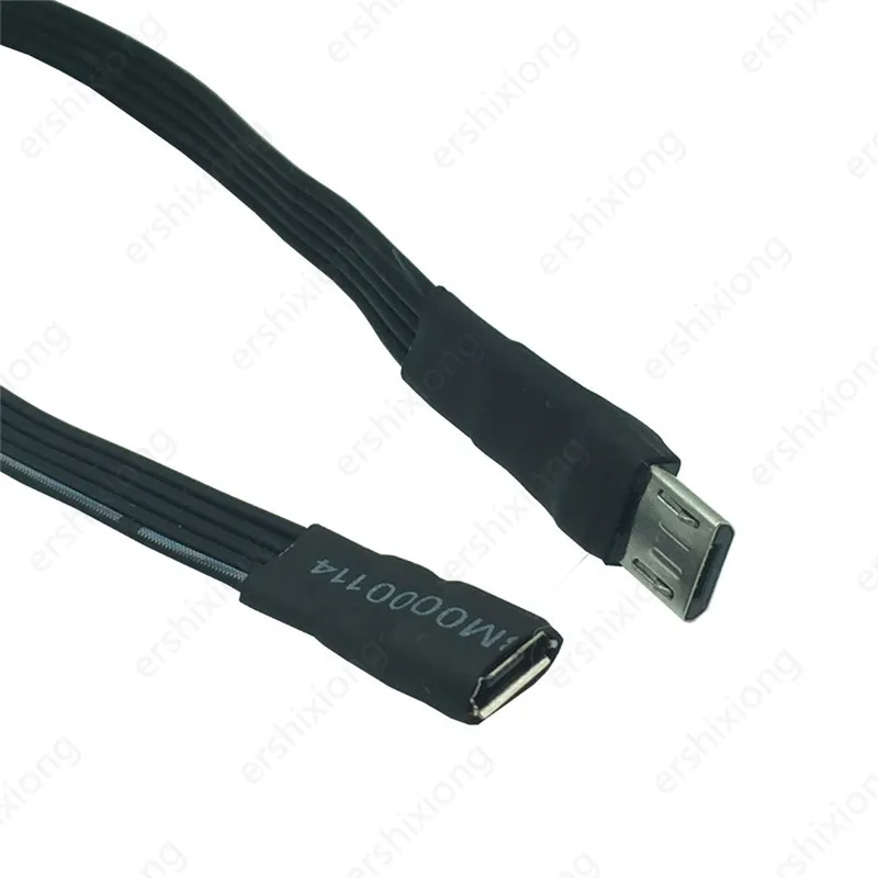 Micro USB 5Pin męskie do żeńskich M/F OTG przedłużacz kabel płaski synchronizacja danych Cabo do klawiatury mysz pamięć USB 5cm 10cm 20cm