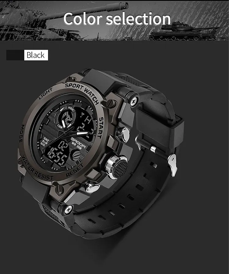 SANDA G Style Men Digital Watch Date Military Sports Watches Waterproof Electronic Wristwatch Mens Clock Orologio Da Uomo 739