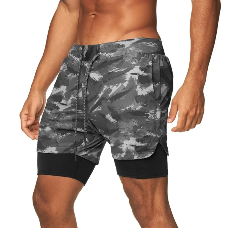 2024 Gym Shorts Running 2 IN 1 Men Sport Shorts Fitness Short Pants Bodybuilding Workout Training Men Joggers