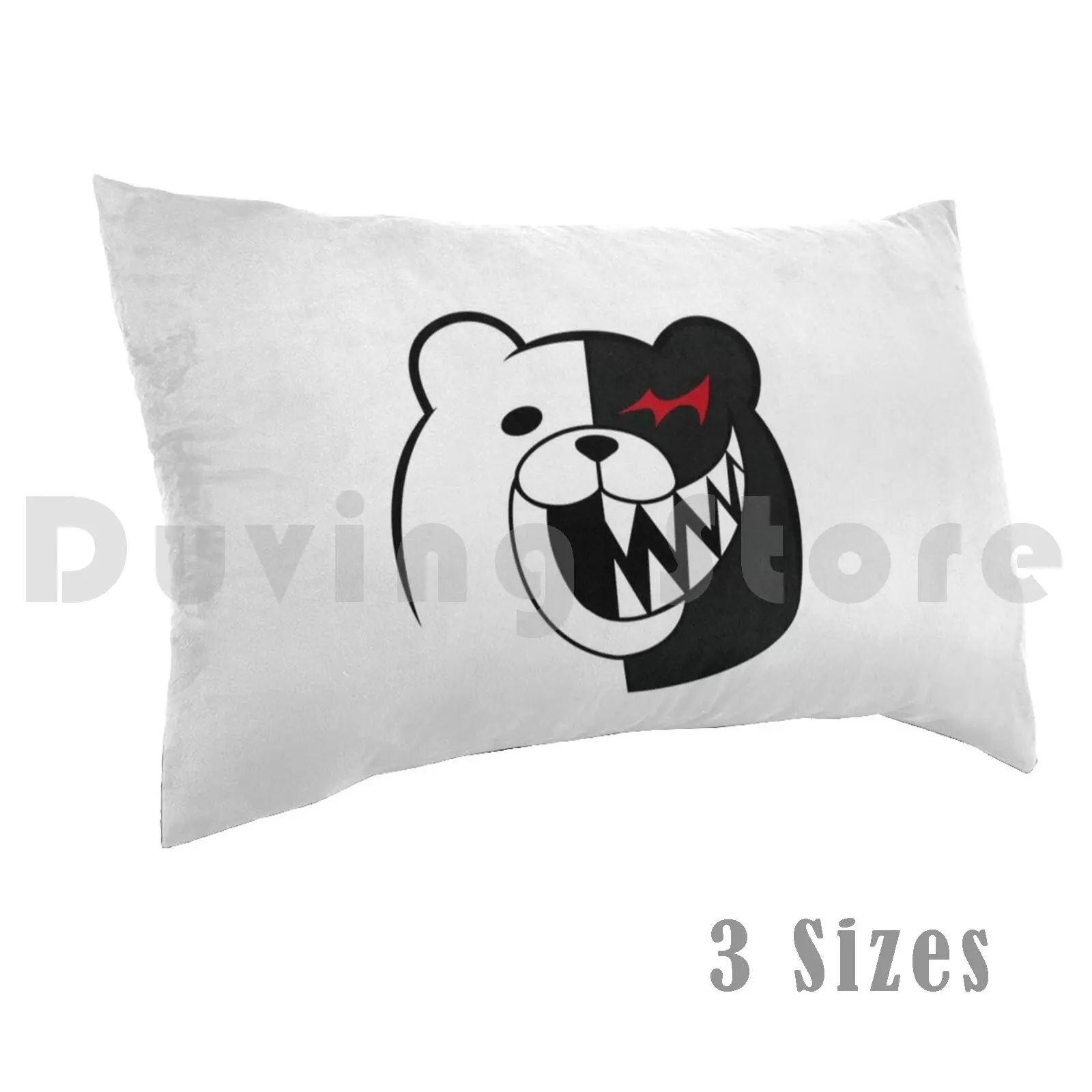 Monokuma-[ Style 1 ] Pillow Case DIY 50*70 Monokuma Bear Danganronpa White Black Scary Smile Crazy Laugh