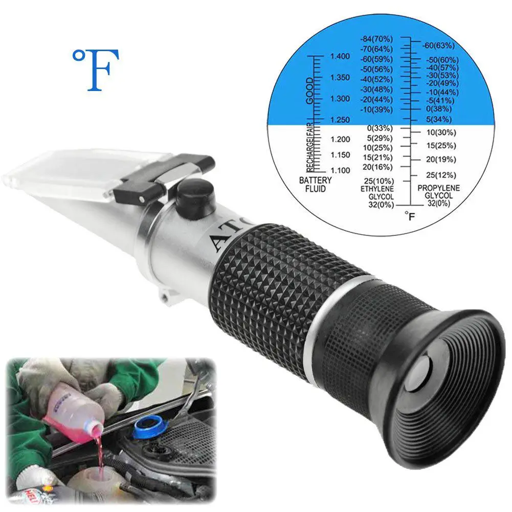 Automatic Car Vehicle Battery Antifreeze Fluids Refractometer Glycol Tester Measuring Check Automotive Coolant Engine Car Repair