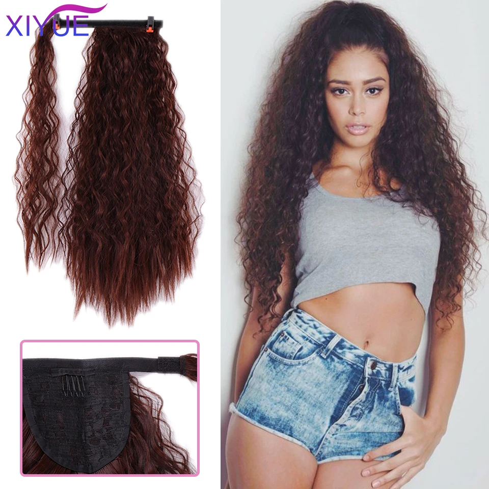 Wrap Synthetic Magic Paste Curly Ponytail Hair Extension Ponytail Hair Clip Ponytail Wig Pony Tail Flase Hairpiece Hair Tail Hai