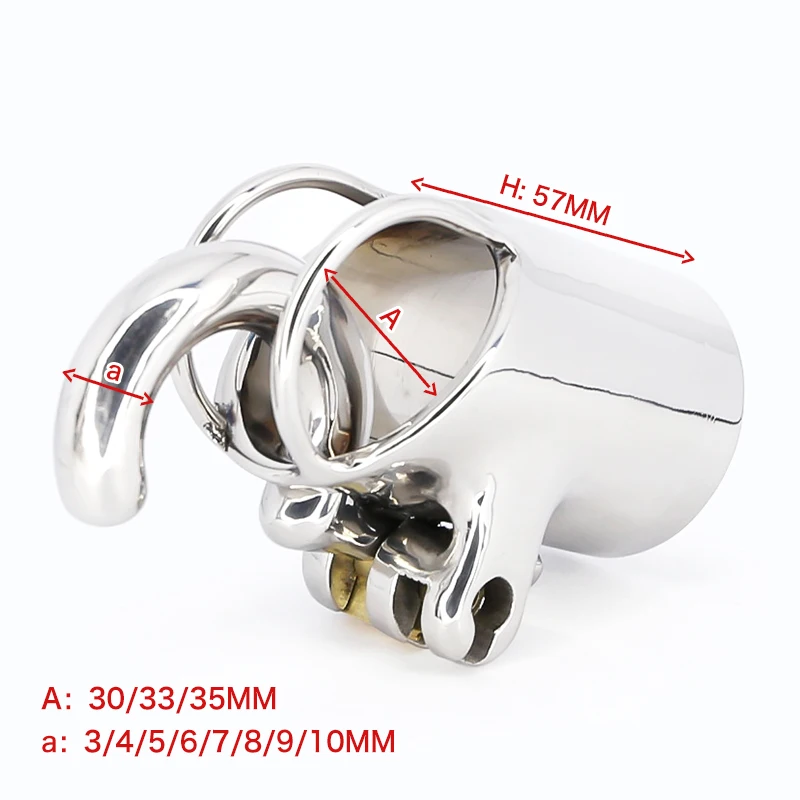 PA Customizable Stainless Steel Male Chastity Cage with PA Puncture Design and Stealth Lock for BDSM Adult Games