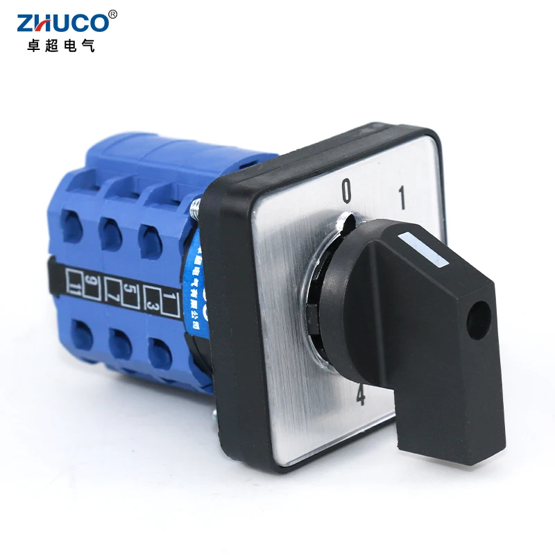 ZHUCO SZW26/LW26-20 حجم اللوحة 64/48 مللي متر مفتاح كام النقل الرئيسي 12 محطات 0-4.3 5 أوضاع تستخدم في الآلات 660 فولت 20A #3