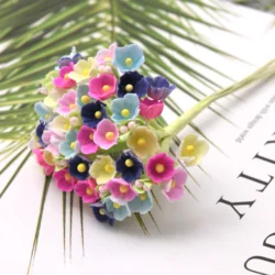8pcs/1bunch Mini Paper Rose Flower Bouquet For Home Wedding Decoration Christmas DIY Scrapbook Garland Wreath Craft Fake Flowers