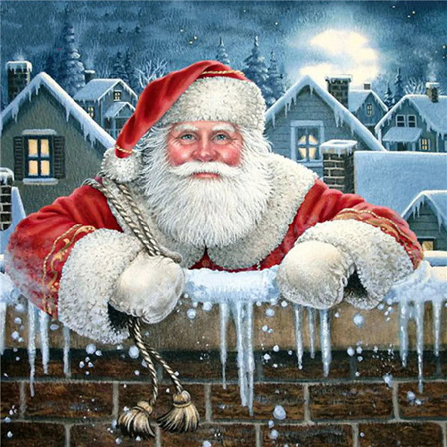 

5D DIY Diamond Painting Santa Claus Handmade Gift Diamond Embroidery Christmas House Mosaic Handicraft Home Decor