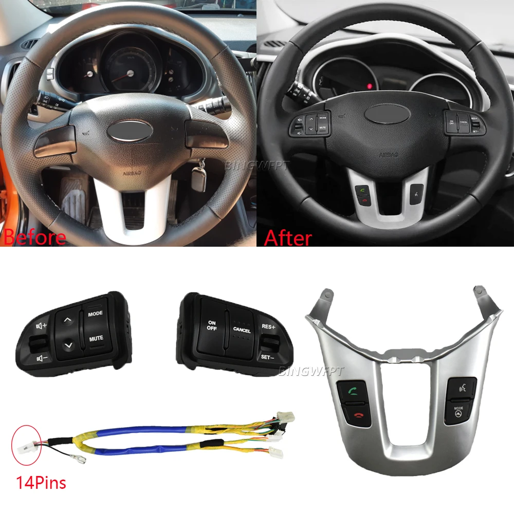 

Steering wheel button For KIA Sportager Steering wheel Audio channel and Constant speed cruise control button volume switch