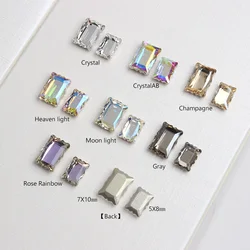 Rectangle Mirror Surface Rhinestones Nail art Flatback Sewing Rhinestones Shiny Crystals Stones Sew On Rhinestones For Clothes