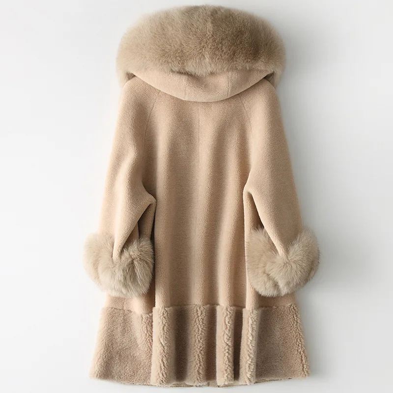 2020 Real Fur Coat Female Jacket Wool Coat Autumn Winter Jacket Women Sheep Shearling Fur Korean Jackets