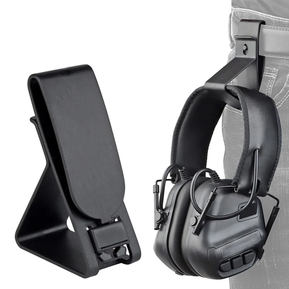 Tactical Headset Hanger Holder Buckle Hook Clip Clamp for IPSC Belt MOLLE Girdle Quick Release Mobile Phone Holder