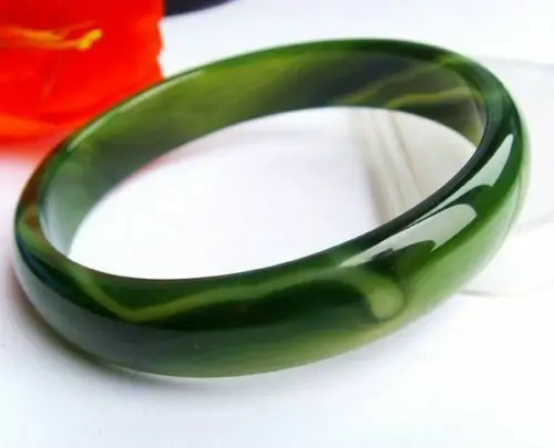 Beloved Natural beautiful green jade bracelet bangle big size 62mm