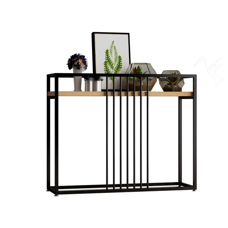 

Living Room Decoration Modern Minimalist Solid Wood Porch Table, Rack against Wall, Nordic Foyer Side View Platform