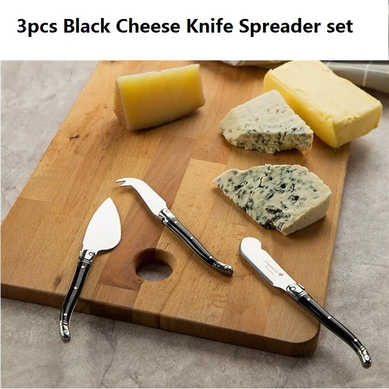 3pcs Laguiole Cheese Knife set Butter Spreaders Cheese Knives Scraper Slicer Cutter Red Rainbow Cutlery Bar Supply  5.9'' 15.9cm