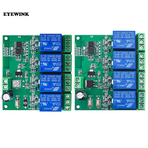 5V / 12V ESP8266 4 채널 WiFi 릴레이 사물의 인터넷 스마트 홈 전화 app 원격 제어 스위치