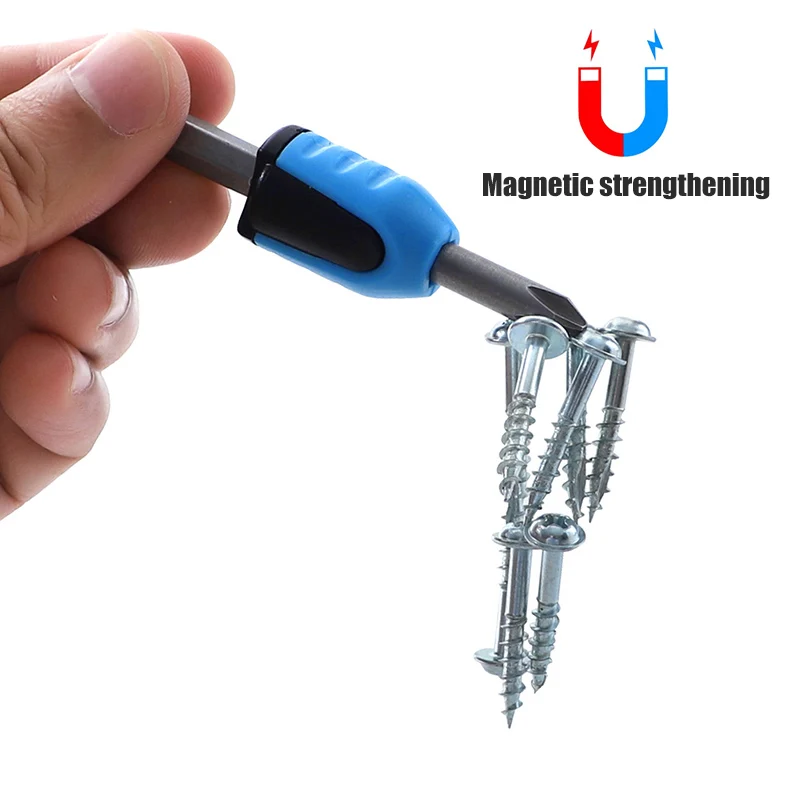 Screwdriver Bit Magnetic Ring 1/4'' Shank Screw Driver Plastic 2 in 1 Strong Magnetizer Demagnetizer for Electric Screw Bit