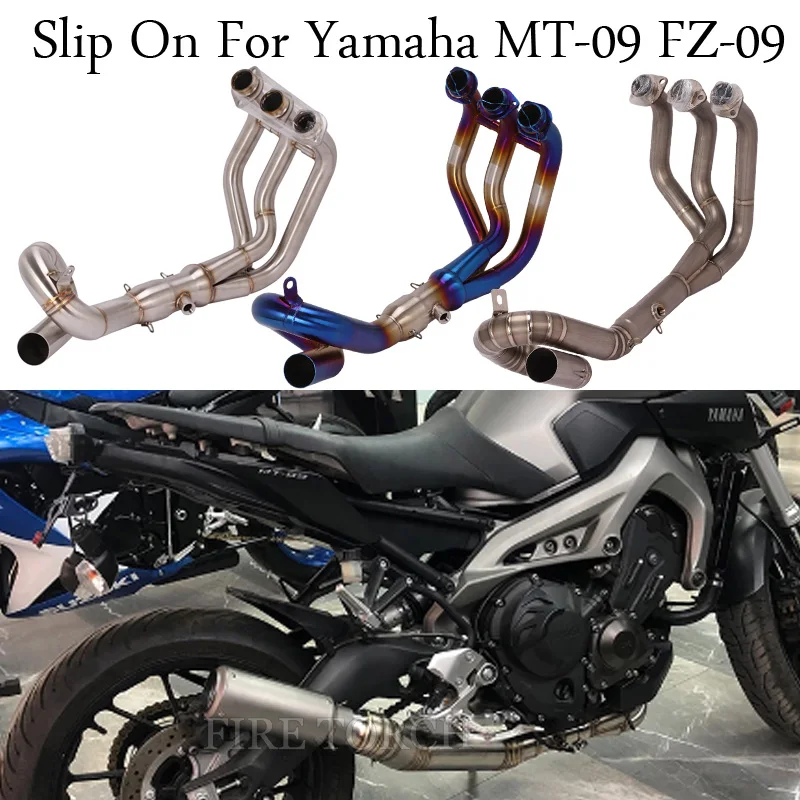 

Motorcycle Exhaust Muffler Escape Modified Front Connection Middle Link Pipe Titanium Alloy Slip On For Yamaha MT-09 MT09 FZ-09