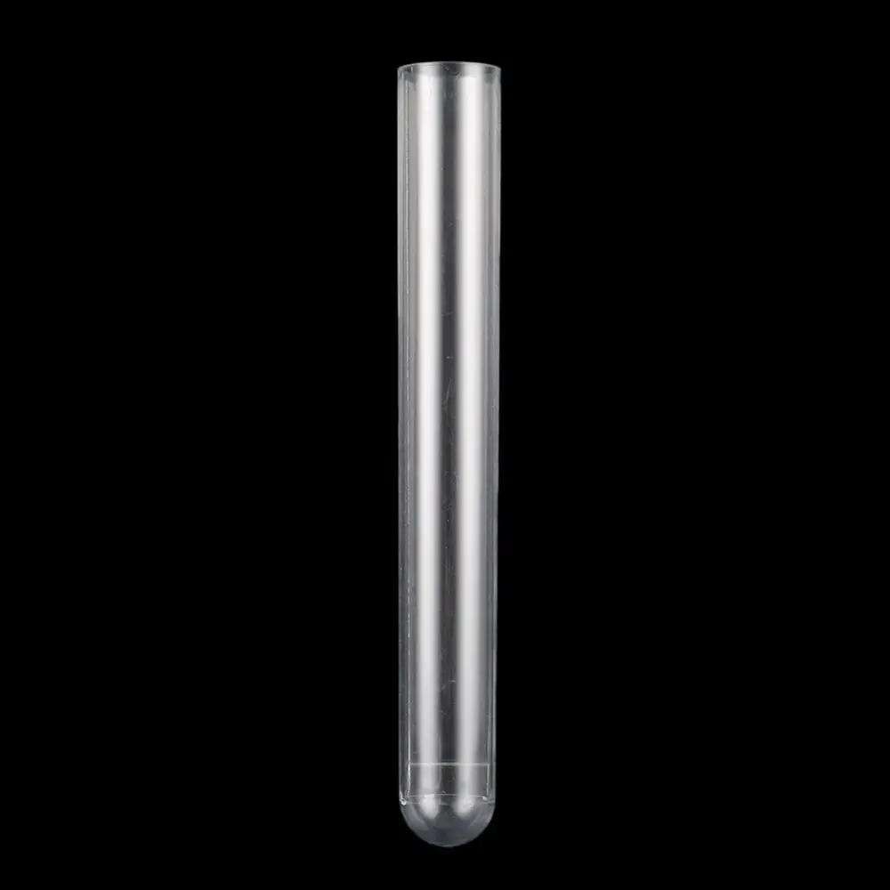 Tubo de ensaio transparente de plástico rígido, descartável, redondo, tubo radioquantitativo, laboratório experimental suprimentos, 20mm * 150mm,
