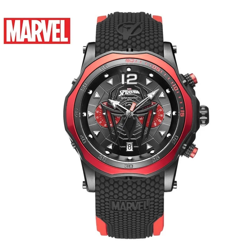 Marvel For Mens Watch Avengers Spider Man Japan Quartz WristWatches Sapphire 50M Waterproof Luminous Hands Male Sport Gift Clock