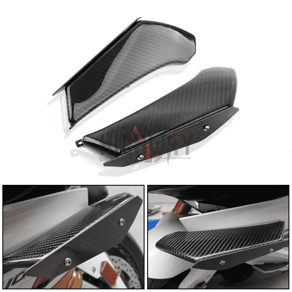 Motorcycle Accessories Fairing Panel Cover Case DOWNFORCE SPOILERS For BMW S1000RR 2010-2018 HP4 Carbon Fiber