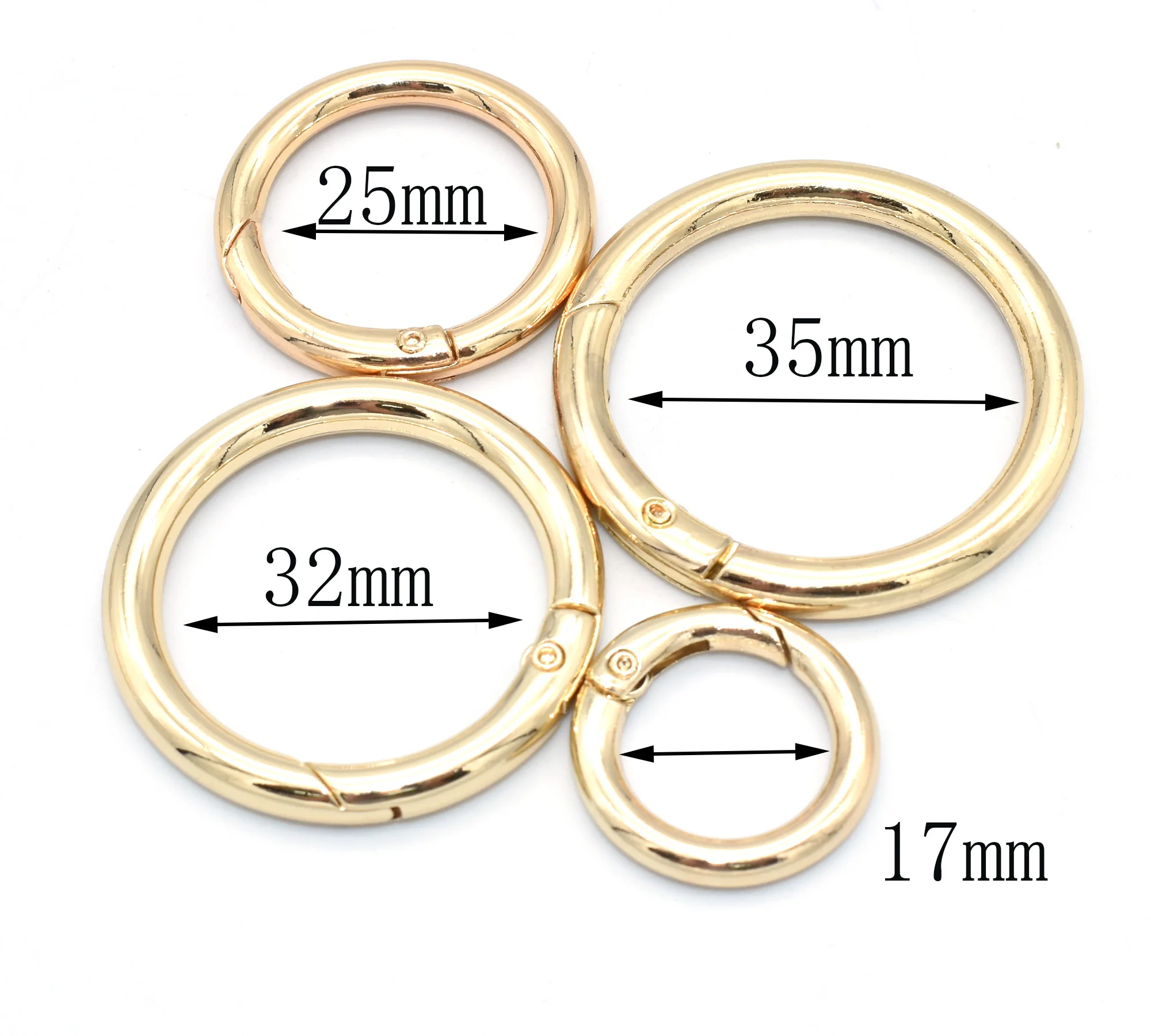 Sping O Ring Round Carabiner Light Gold  Zinc Alloy Snap Trigger Buckle Spring Gate Clasp DIY Accessories Purse Bag Handbag