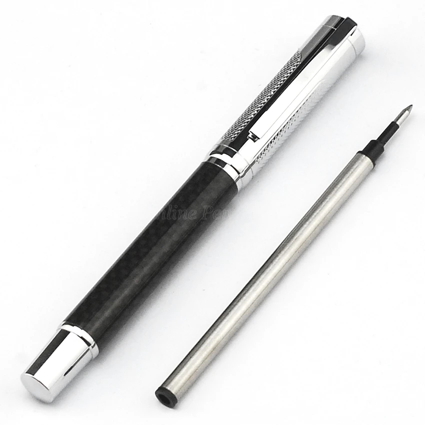 

Fuliwen Metal Black Carbon Fiber Barrel Roller Ball Ballpoint Pen Professional Office Stationery Writing Gift Accessory